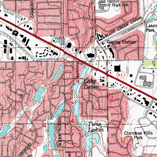 Topographic Map of Lake Leven, OK