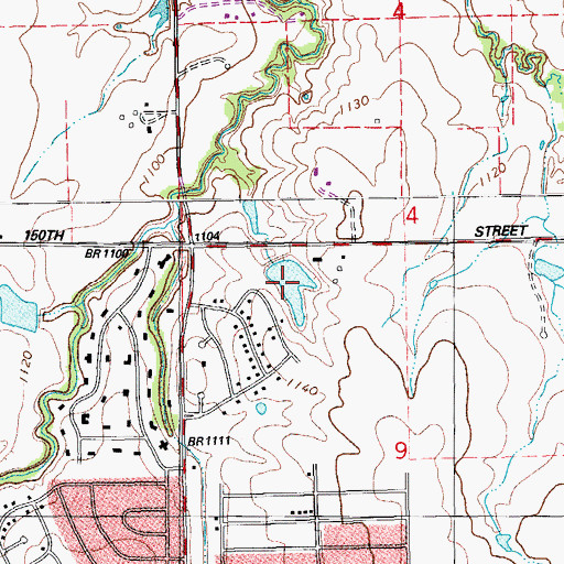 Topographic Map of J W Quillian Reservoir, OK