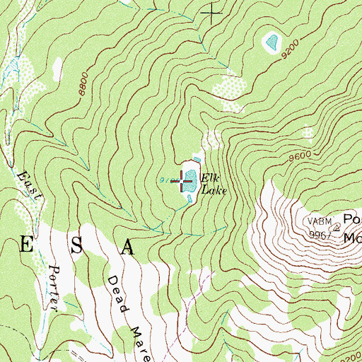 Topographic Map of Elk Lake, CO