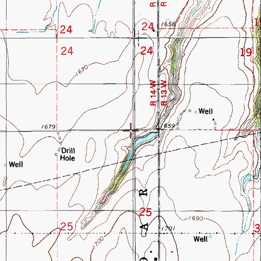 Topographic Map of Cartwright Dam, OK