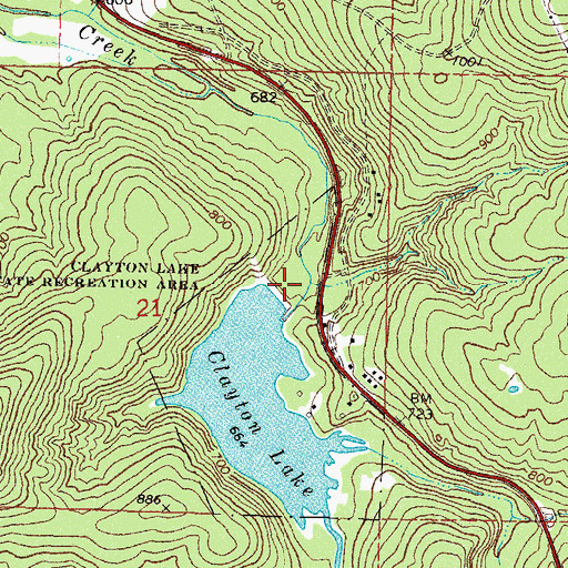 Topographic Map of Clayton Dam, OK