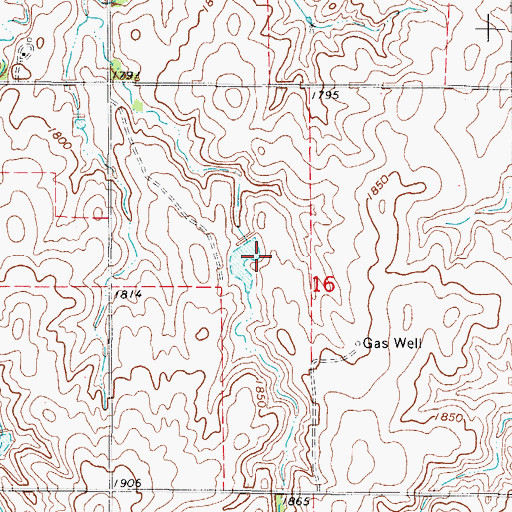 Topographic Map of Miller Lake Dam, OK