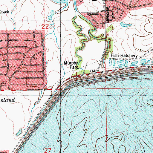 Topographic Map of Hefner Dam, OK