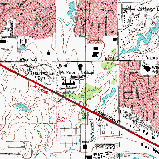 Topographic Map of Saint Francis West Dam, OK