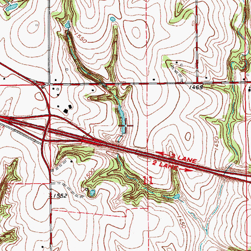 Topographic Map of J P Wilson Dam, OK