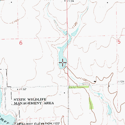 Topographic Map of Oknoname 07308 Reservoir, OK