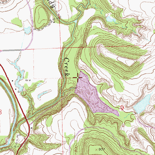 Topographic Map of Avant Water Supply Lake Dam, OK
