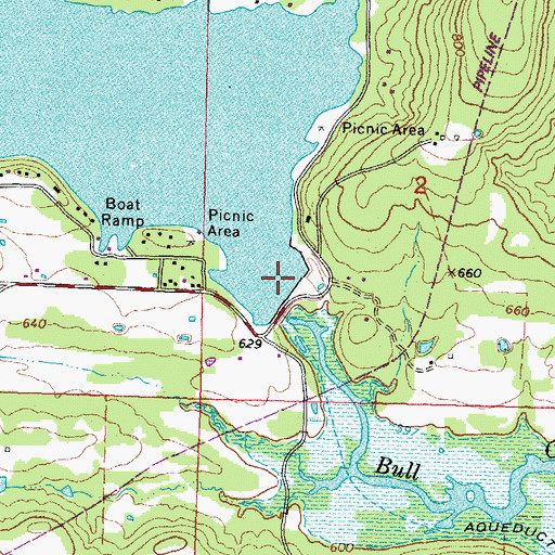 Topographic Map of Lake Mcalester Dam, OK