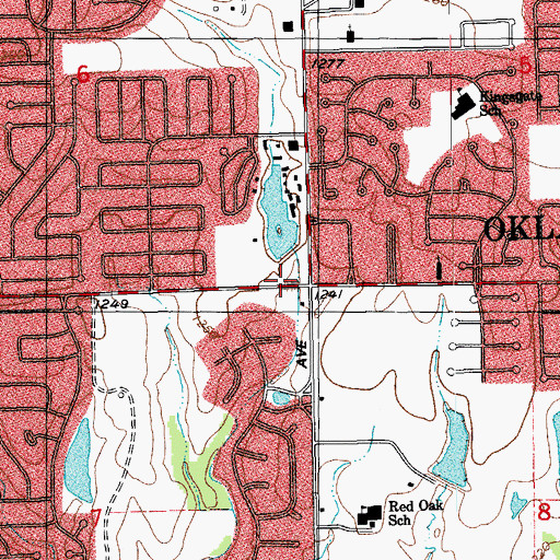 Topographic Map of Shadow Dam, OK