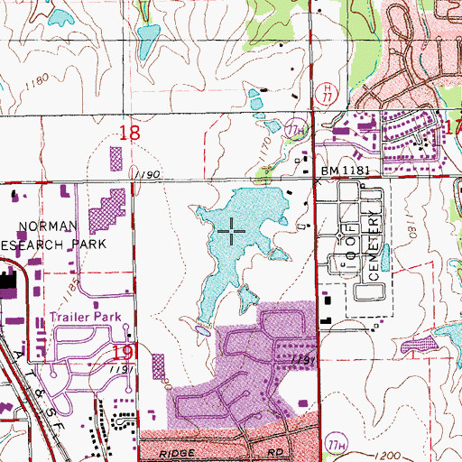 Topographic Map of Oknoname 02720 Reservoir, OK