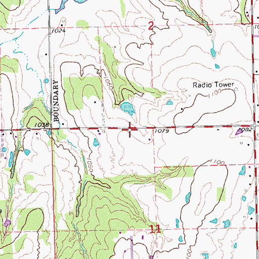 Topographic Map of Tecumseh Lake, OK