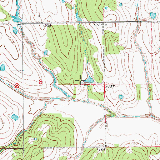 Topographic Map of Oknoname 137094 Reservoir, OK