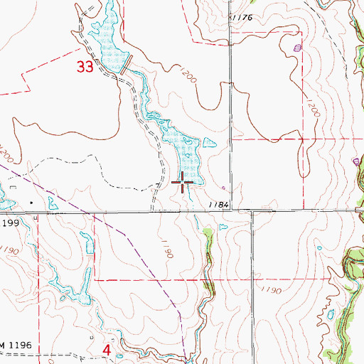 Topographic Map of Oknoname 051022 Dam, OK