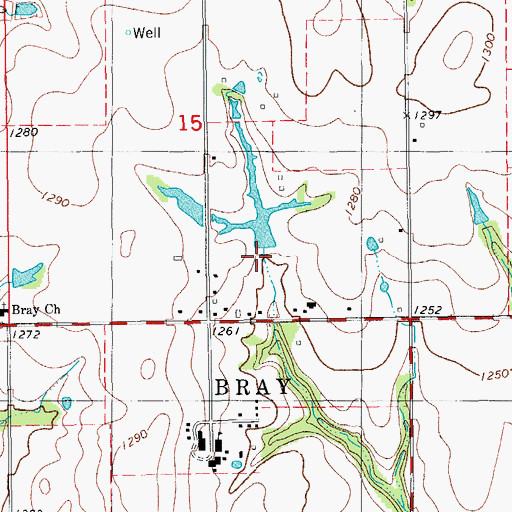 Topographic Map of Oknoname 137084 Reservoir, OK