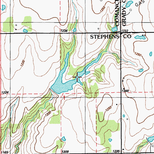 Topographic Map of Oknoname 137088 Reservoir, OK