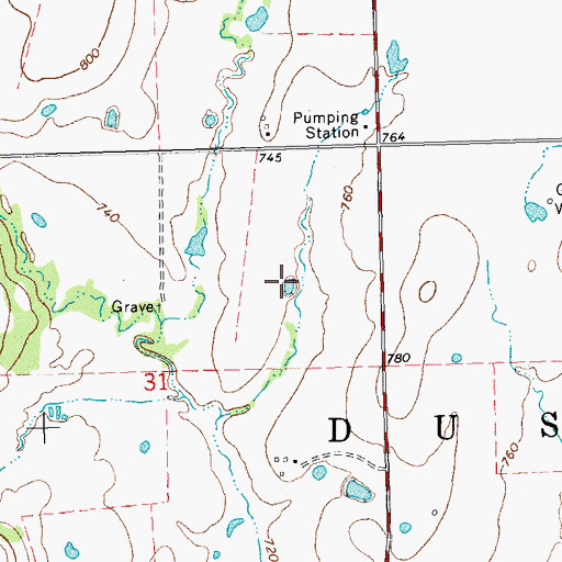 Topographic Map of Oknoname 063035 Reservoir, OK
