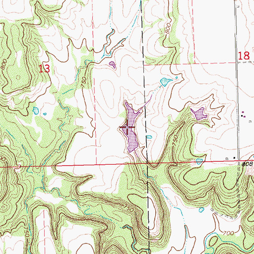 Topographic Map of Oknoname 063034 Reservoir, OK