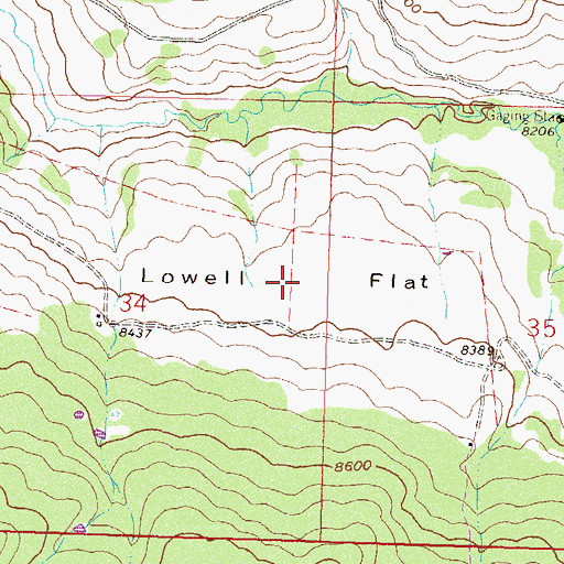 Topographic Map of Lowell Flat, CO