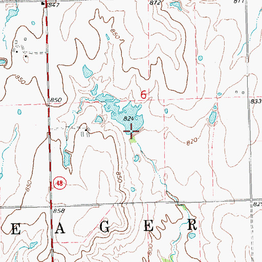 Topographic Map of Oknoname 063032 Reservoir, OK