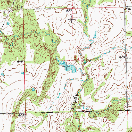 Topographic Map of Oknoname 063029 Reservoir, OK