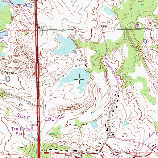 Topographic Map of Ardmore Rod and Gun Club Lake Dam, OK