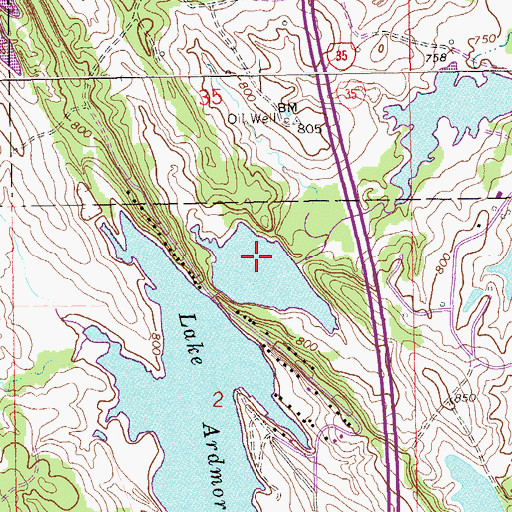 Topographic Map of Noble-Sea Cattle Company Dam, OK
