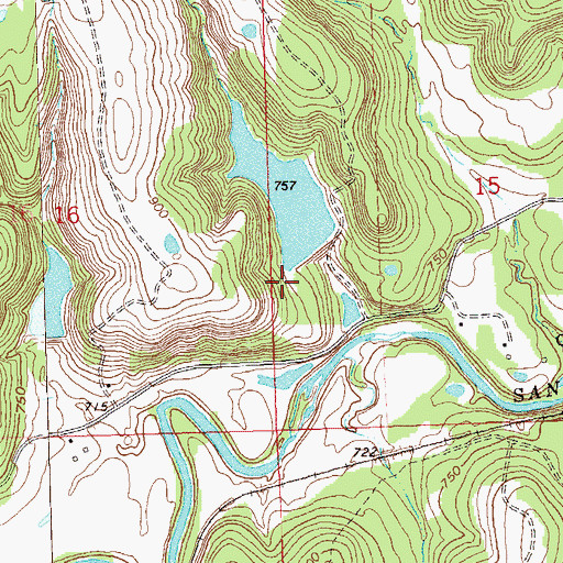 Topographic Map of Oknoname 113200 Reservoir, OK