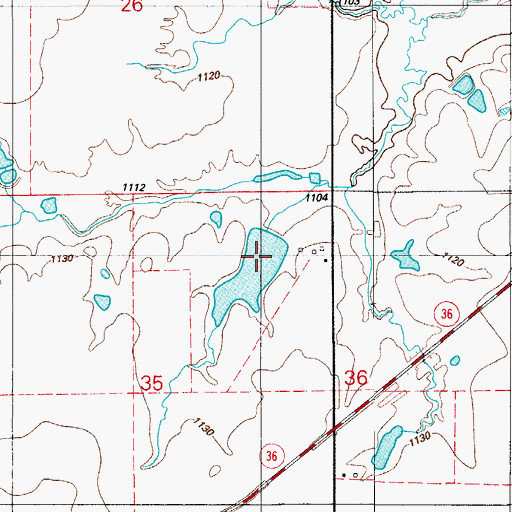 Topographic Map of Oknoname 031023 Reservoir, OK