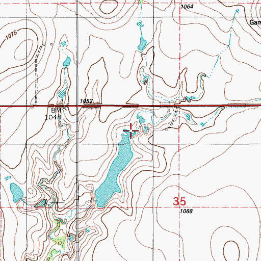 Topographic Map of Tulssis Dam, OK
