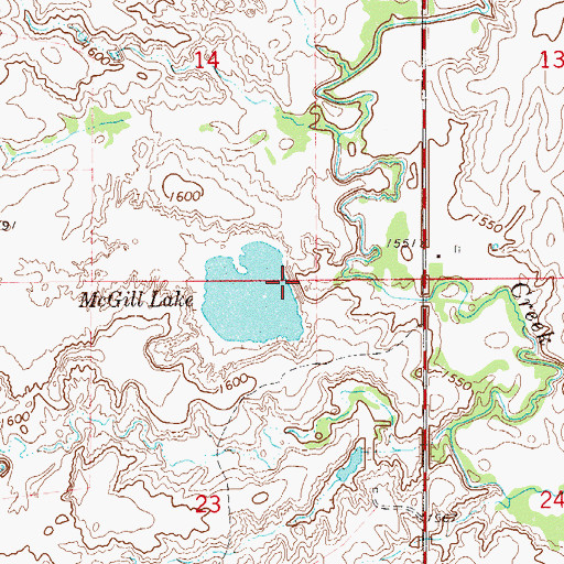 Topographic Map of McGill Number 13 Dam, OK