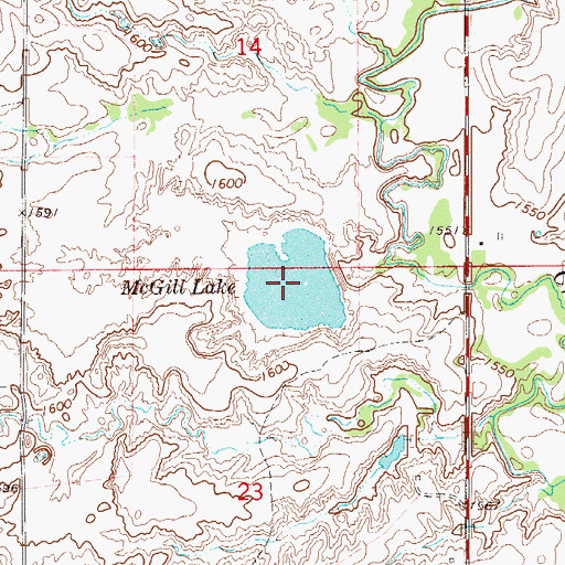 Topographic Map of McGill Lake, OK
