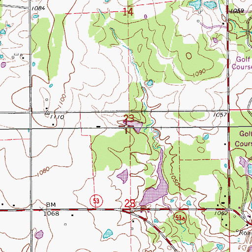 Topographic Map of Oknoname 137092 Dam, OK