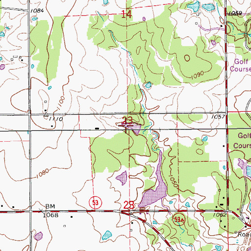 Topographic Map of Oknoname 137092 Reservoir, OK
