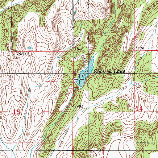 Topographic Map of Zobisch Lake Dam, OK