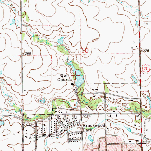Topographic Map of Perry Country Club Lake, OK