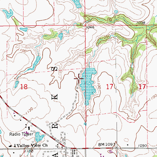 Topographic Map of Oknoname 137083 Reservoir, OK