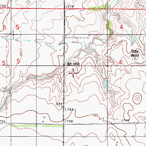 Topographic Map of Klemme Reservoir, OK