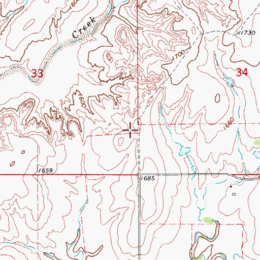 Topographic Map of Benson Number 3 Dam, OK
