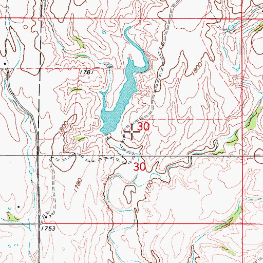 Topographic Map of Burbnham Number 4 Dam, OK