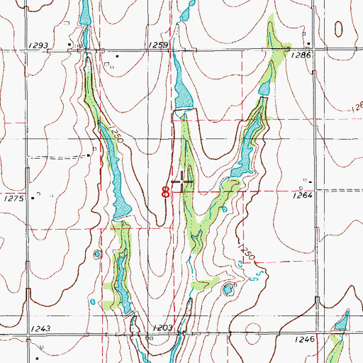 Topographic Map of Oknoname 137091 Dam, OK