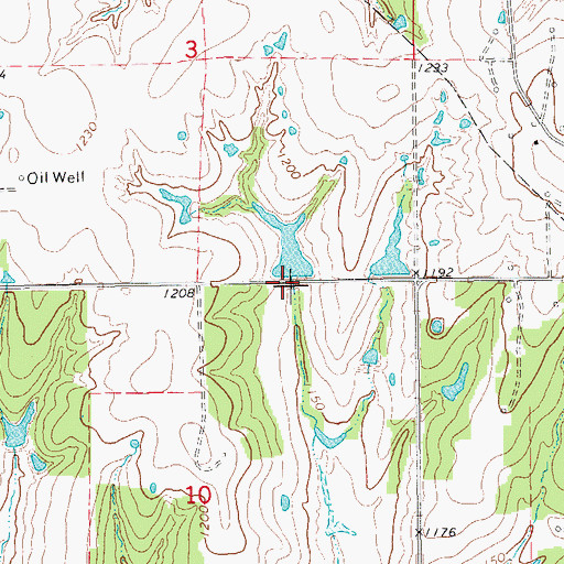 Topographic Map of Oknoname 137082 Reservoir, OK
