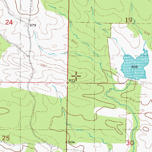Topographic Map of Henderson Lake Dam, OK