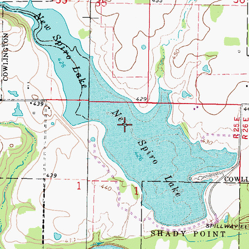 Topographic Map of New Spiro Lake, OK