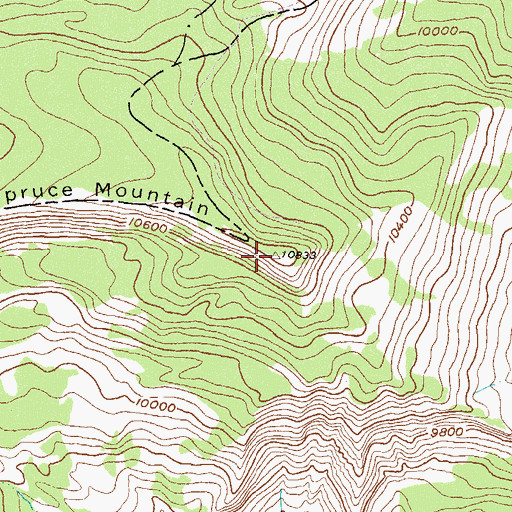 Topographic Map of Spruce Mountain, CO