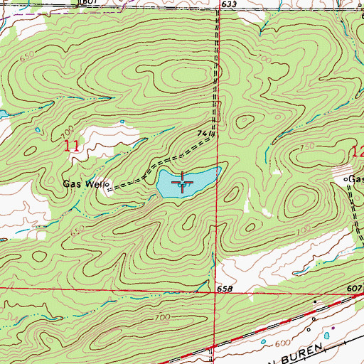 Topographic Map of Oknoname 079001 Reservoir, OK