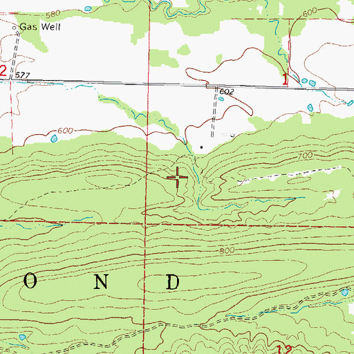 Topographic Map of Oknoname 361001 Dam, OK
