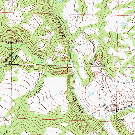 Topographic Map of West Muddy Creek, CO