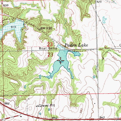 Topographic Map of Paden Lake Number 1, OK