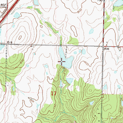 Topographic Map of Polone Dam, OK