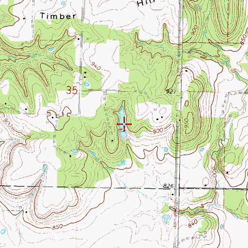Topographic Map of Dick Melendy Dam, OK